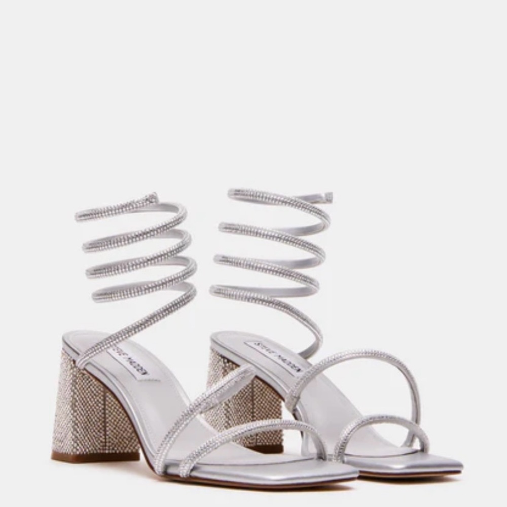 Rhinestone chunky heels